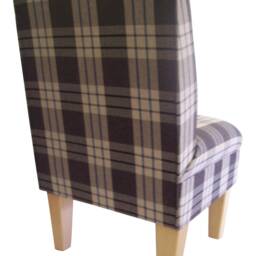 Bedroom Chair On Wooden Beech Coloured Legs - Kintyre Charcoal Tartan Fabric - thumbnail 3