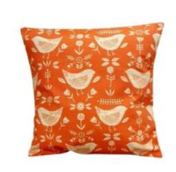 Burnt Orange Bird Print Cushion Cover, Scandinavian Style - thumbnail 3