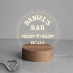 Personalised Mini Led Desk Lamp - Birthday Gifts For Dad Bar Cart Accessories Man Cave D??cor 7 Light Colour Options - thumbnail 3