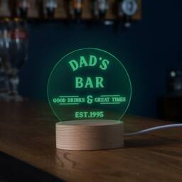 Personalised Mini Led Desk Lamp - Birthday Gifts For Dad Bar Cart Accessories Man Cave D??cor 7 Light Colour Options - thumbnail 1