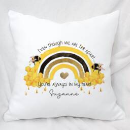 Personalised Bee Rainbow Cushion, Long Distance Gift - thumbnail 3