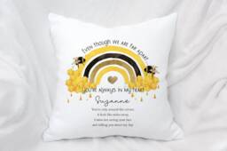 Personalised Bee Rainbow Cushion, Long Distance Gift
