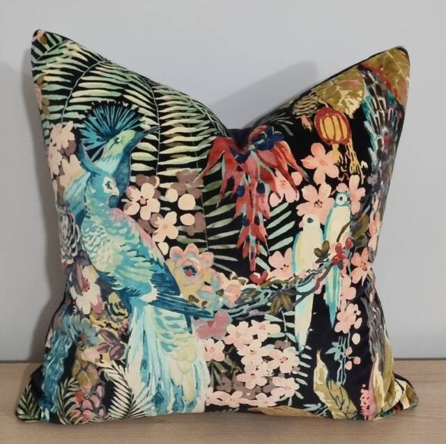Linwood Tango Rainforest Rabble Neon & Omega Velvet Cushion Cover 50x50 cm - image 1