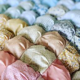 Ombre Puff Memory Quilt Grief Blanket - Throw Made From A Loved One's Clothing - thumbnail 3