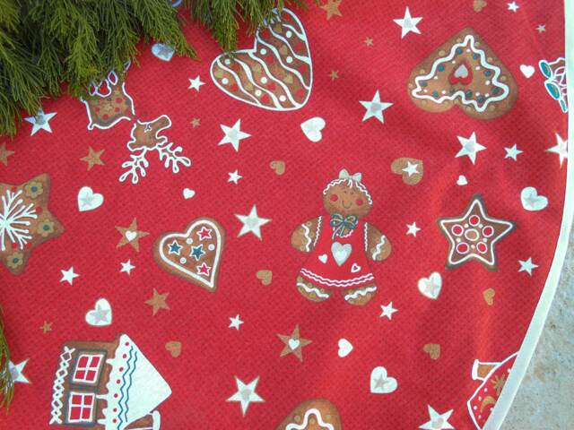 Gingerbread Man Girl Christmas Tree Skirt Winter Decoration Decor Holiday Swedish Scandinavian - image 1