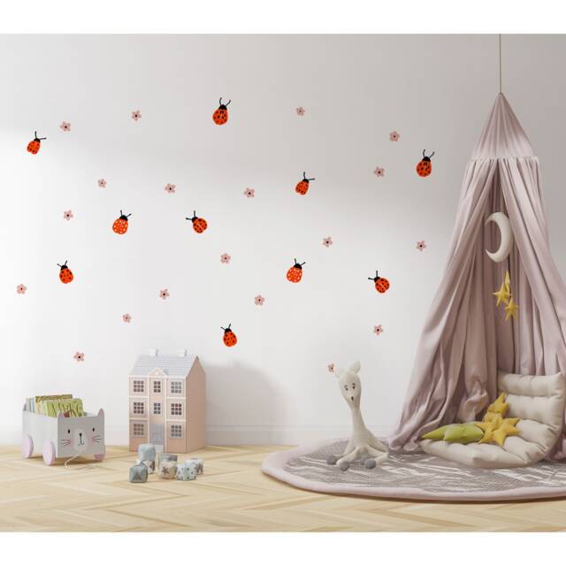 Ladybug Wall Decals Ladybird Nursery Decor - image 1