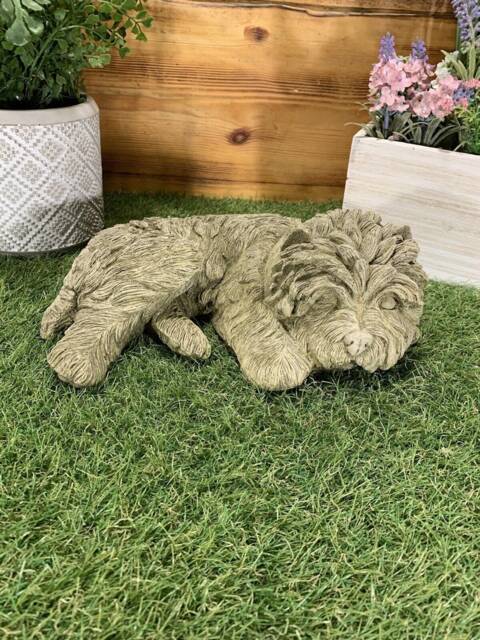 Stone Garden Detailed Terrier Westie Yorkie Dog Gift Statue Ornament - image 1