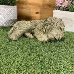 Stone Garden Detailed Terrier Westie Yorkie Dog Gift Statue Ornament - thumbnail 2