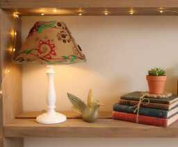 Rustic Moroccan Lampshade - Vintage Bronze Ethnic Style Light Shade Unique Bohemian Felt & Sequin Table Lamp Decor UK