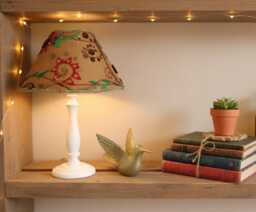 Gold Bronze Lampshade Ethnic Style Embroidered Embellished Sequinned Golden Rustic Moroccan Light Decorated With Sequins Silk - thumbnail 1
