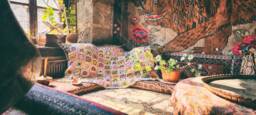Granny Square Afghan Blanket, Crochet Daisy Knit Bedspread Throw, Knitted Sofa Blanket, Large Tv Vintage Blanket - thumbnail 1