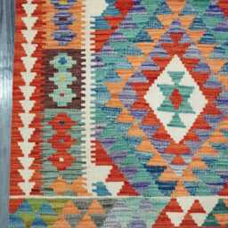 Classic Rug, Handmade Artisan Afghan Turkish Scandinavian Navajo Bohemian Wool Flatweave Multicolour Kilim Rug 160x97 cm - thumbnail 4