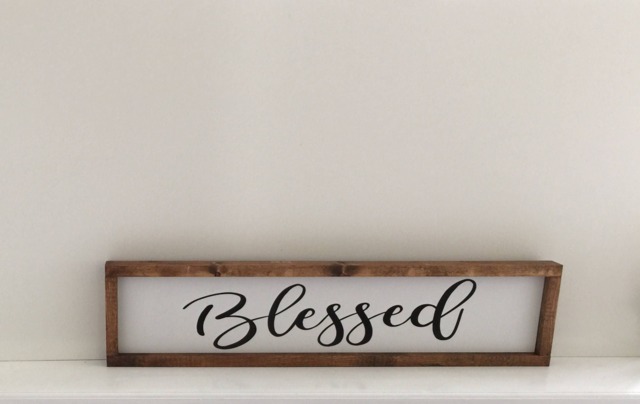 Blessed Wood Sign-Blessed Painted Farmhouse Sign-Farmhouse Decor-Gallery Wall Frame Sign-Rustic Sign - image 1