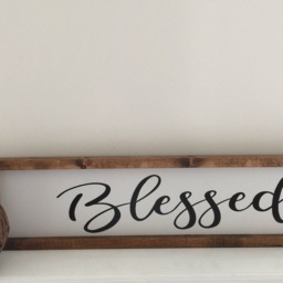Blessed Wood Sign-Blessed Painted Farmhouse Sign-Farmhouse Decor-Gallery Wall Frame Sign-Rustic Sign - thumbnail 3