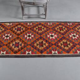 Rugs For Bedroom, 2.7x8.6 Ft Accent Rug, Orange Oushak Herki , Turkish Vintage Turkey Nursery Rug - thumbnail 3
