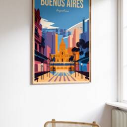 Buenos Aires Argentina Travel Poster Colourful Vintage Art - thumbnail 2
