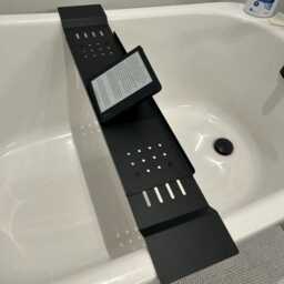 Extendable Black Bathtub Tray Black Modern Bathtub Caddy Elegant Stylish Trays Luxury Bathroom Tray For Bath Ammos - thumbnail 2