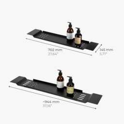 Extendable Black Bathtub Tray Black Modern Bathtub Caddy Elegant Stylish Trays Luxury Bathroom Tray For Bath Ammos - thumbnail 3