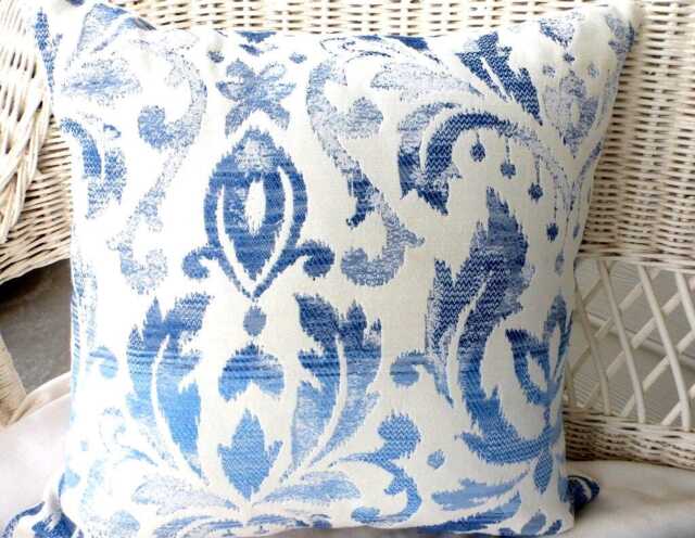 Blue Ikat Tapestry Pillow Cover Richloom Ocean Fabric - image 1