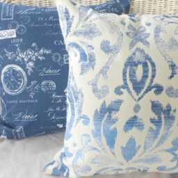Blue Ikat Tapestry Pillow Cover Richloom Ocean Fabric - thumbnail 3