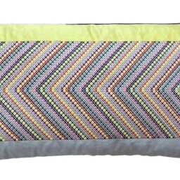 Yellow Stripes Cushion Cover Osborne & Little Fabric Embroidered Silk Rectangle Decorative Throw Pillow - thumbnail 2