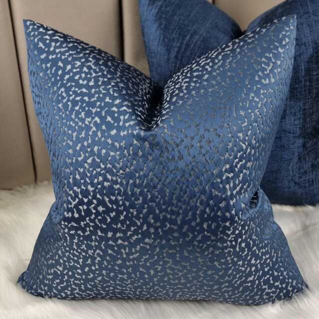 Gorgeous Blue Cushion Cover Astar Leapord Jacquard Modern Home Decor Chair Sofa & Bed Pillow Designer Handmade - image 1
