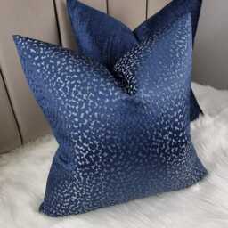 Gorgeous Blue Cushion Cover Astar Leapord Jacquard Modern Home Decor Chair Sofa & Bed Pillow Designer Handmade - thumbnail 2