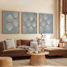 Set Of 3 Seashell Posters, Coastal Wall Art Prints, Nautical Beach Decor For Living Room Or Bedroom - thumbnail 2