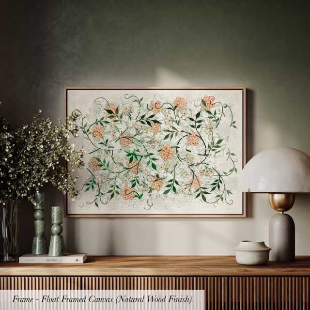 William Morris Botanical Cotton Float Frame Canvas Art Print ??? 2210 - image 1