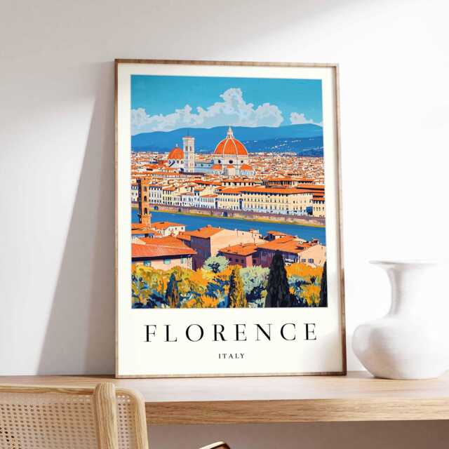 Florence Italy Poster Renaissance City Travel Art Print - image 1