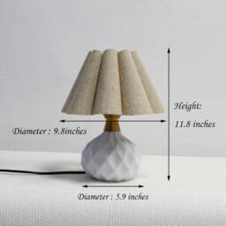 Handmade Ceramic Table Lamp Dark Oatmeal Fabric Shade - thumbnail 2