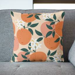 Outdoor Pillows - Weatherproof Garden Cushions Seville Peach Oranges Fruit Pattern Warm Summer Decorative Waterproof Home Decor - thumbnail 3