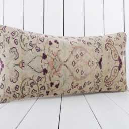 Kilim Lumbar Pillow Cover 12x24 Inch Turkish Home Decor - thumbnail 3