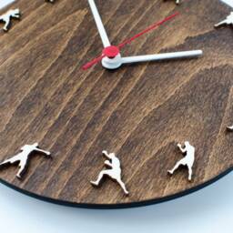 Handmade Boxing Wooden Wall Clock, Martial Arts Decor - thumbnail 2