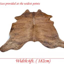 Large Brindle Cowhide Rug - Genuine Leather Area - W6Ft X L6.2 Ft - thumbnail 3