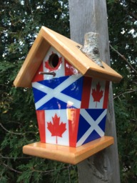 Handmade Scotland & Canada Flag Birdhouse, Outdoor Decor - thumbnail 1