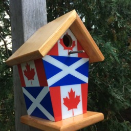Handmade Scotland & Canada Flag Birdhouse, Outdoor Decor - thumbnail 2
