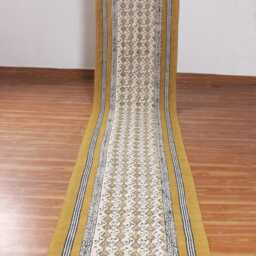 Yellow Hand Block Print Cotton Carpet Bohemian Runner Living Room Rug Stair Woven Kitchen 2x18 3x15 4x20 Ft - thumbnail 2