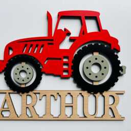 Personalised Tractor Themed Sign - Wooden Nursery Decor Children's Bedroom Playroom Wall Art Scandi Decoration Farm Machinery - thumbnail 2