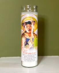 Gemini Left Eye Guardian Angel Prayer Candle - thumbnail 1