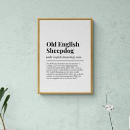 Old English Sheepdog Funny Definition Dog Wall Art Print - thumbnail 3