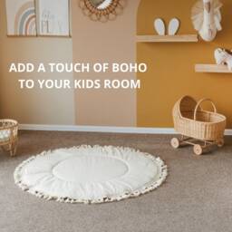 Baby Play Mat, Teepee Round Tummy Time Rug For Play, Floor Circle Padded Playmat - thumbnail 2