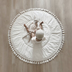 Baby Play Mat, Teepee Round Tummy Time Rug For Play, Floor Circle Padded Playmat - thumbnail 1