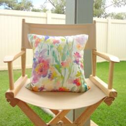 Patch Of Fleurs Watercolor Floral Pillow Covers, 18x18, 20x20 Designer Fabric, Flowers Accent - thumbnail 2