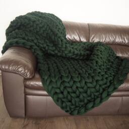 Chunky Knit Blanket, 100% Merino Wool Blanket, Arm Knit Chunky Christmas Gifts, Giant Throw - thumbnail 4
