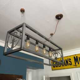Industrial Steel Light Fitting/Large/ Kitchen Dining Room Home Decor - thumbnail 2