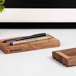 Custom Pen Tray, Desk Organizer For Back To School, Personalized Teacher Gift, Wooden Pencil Holder, Employee Gifts - thumbnail 2