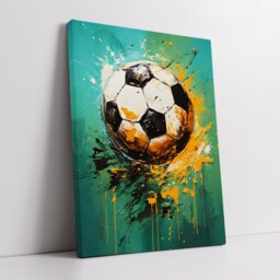 Football Sports Soccer Ball Oil Painting Splatter Style Wall Art Framed Canvas Poster Print Home/Office Room Decor Teenager Athlete Gifts - thumbnail 2