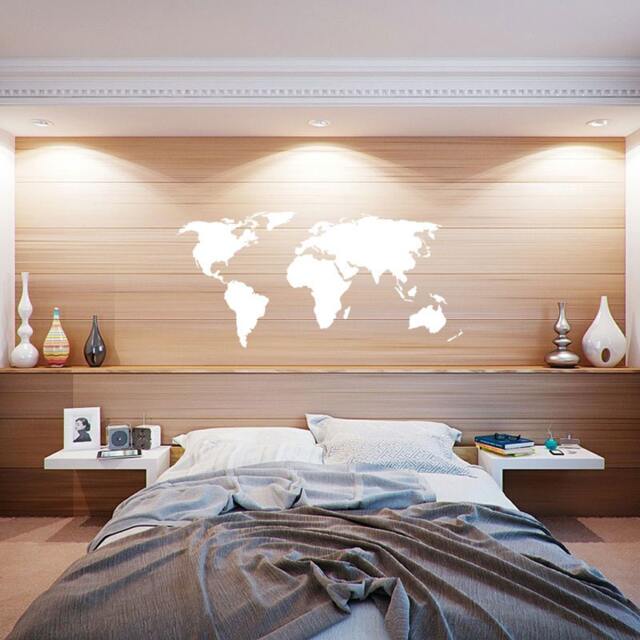 Large World Map Wall Decal - Vinyl Art Stickers For Classroom, Kids Room - image 1