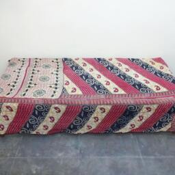 Handmade Kantha Quilt Indian Cotton Twin Bedspread - thumbnail 4